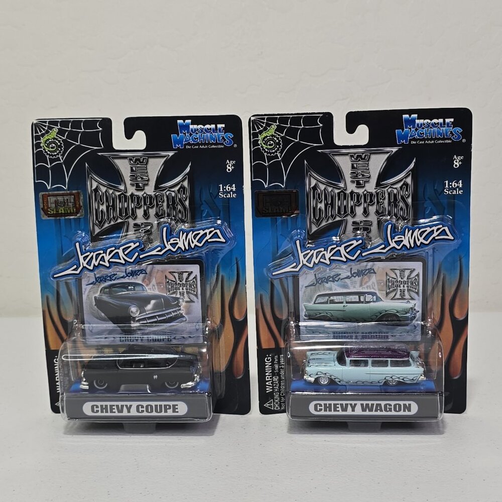 2 Pack Muscle Machines Jesse James West Coast Choppers CHEVY WAGON and CHEVY...